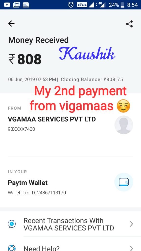Vgamaas App Big payment proof In Bank account