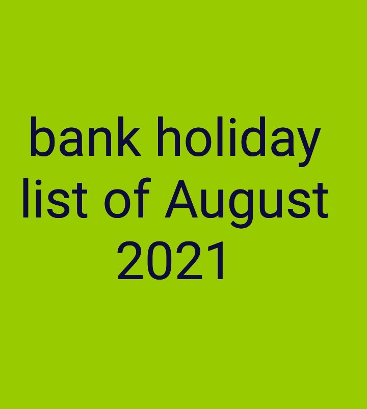 Gujarat Bank holiday list in August 2021