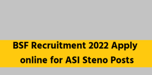 How To Apply For BSF Recruitment 2022  ASI Steno Posts