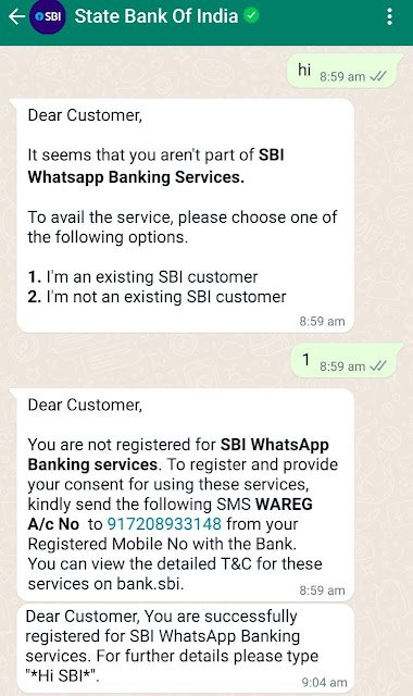 How to Register for Sbi whatsapp Banking